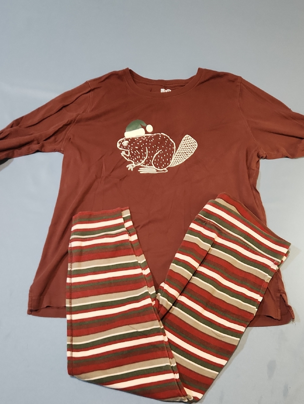 Duluth Trading Co Womens Holiday Long Top And Bottoms Pajama Set. Size XL.